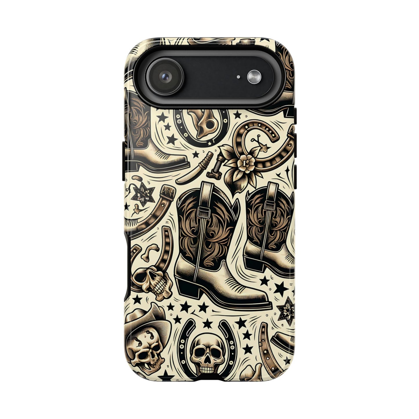 Skulls Boots Horseshoes Tough Phone Case