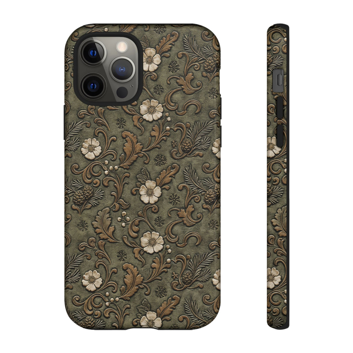 Sage Tooled Roses Tough Case