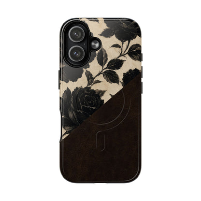 Rose Leather Magnetic Case