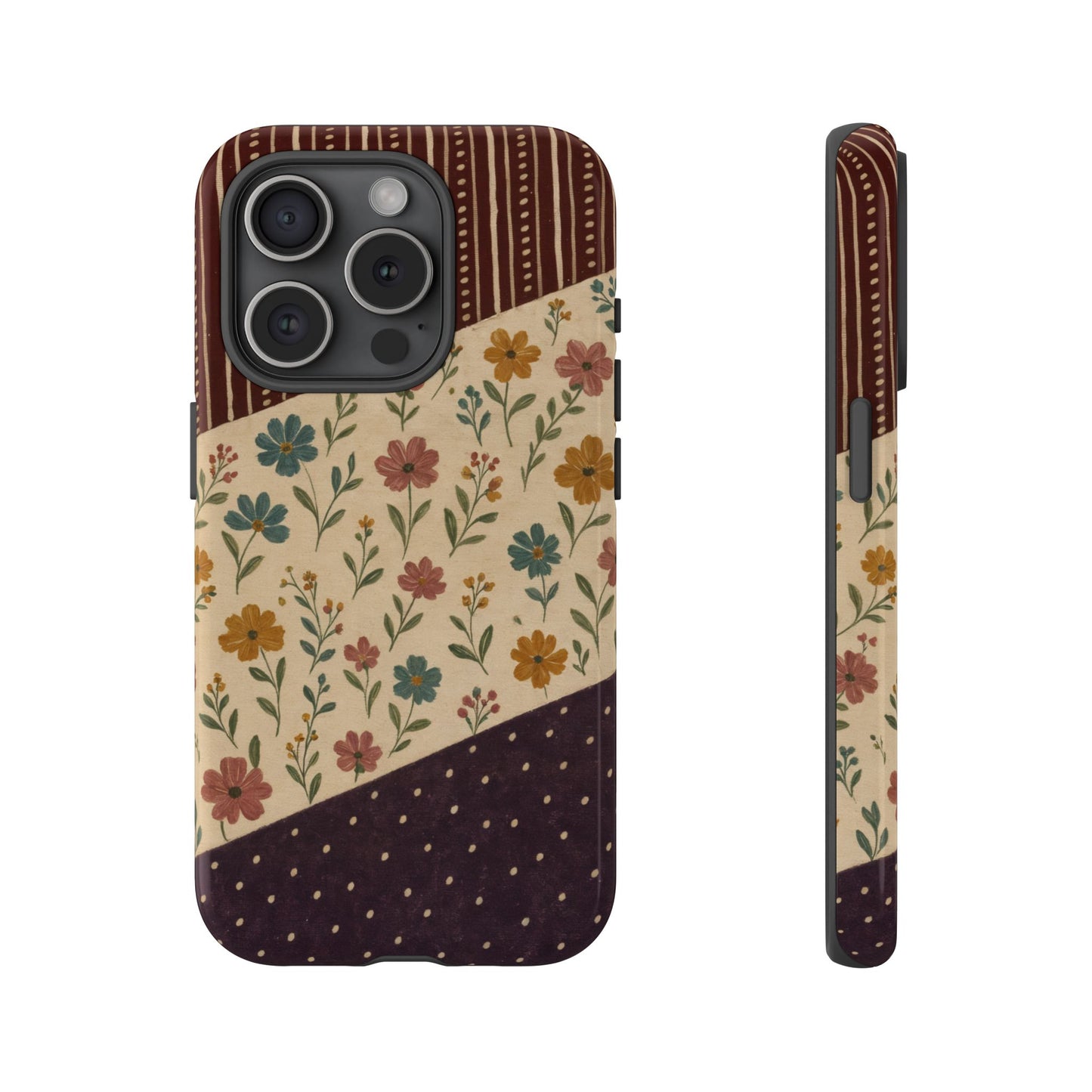 Fall Floral Stripe Tough Case