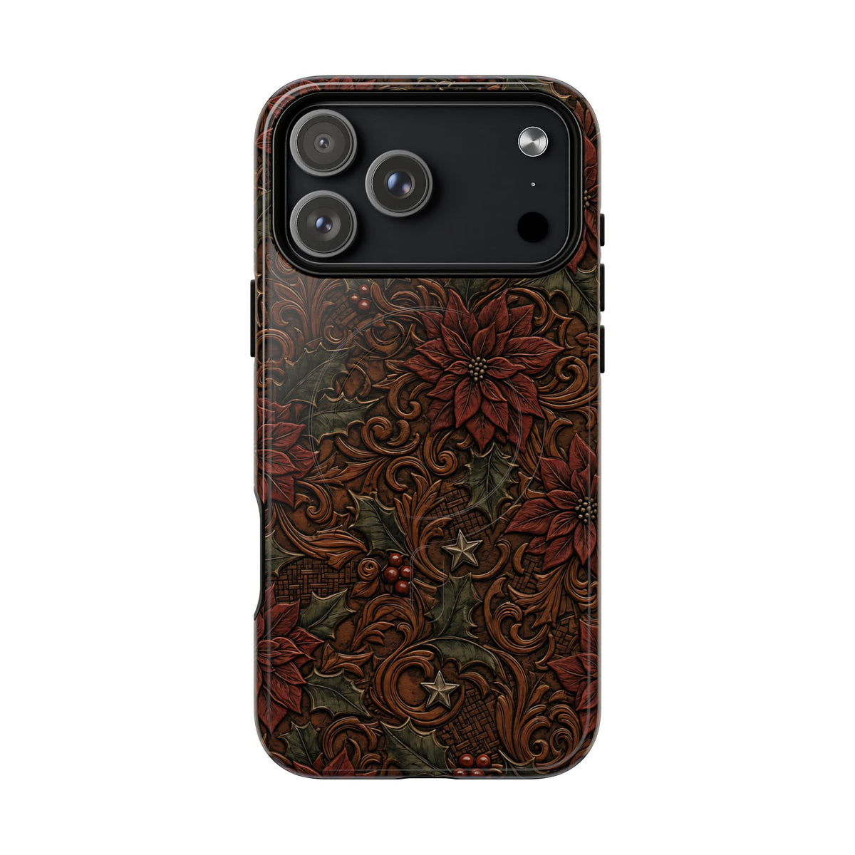Tooled Poinsettia Magnetic Case