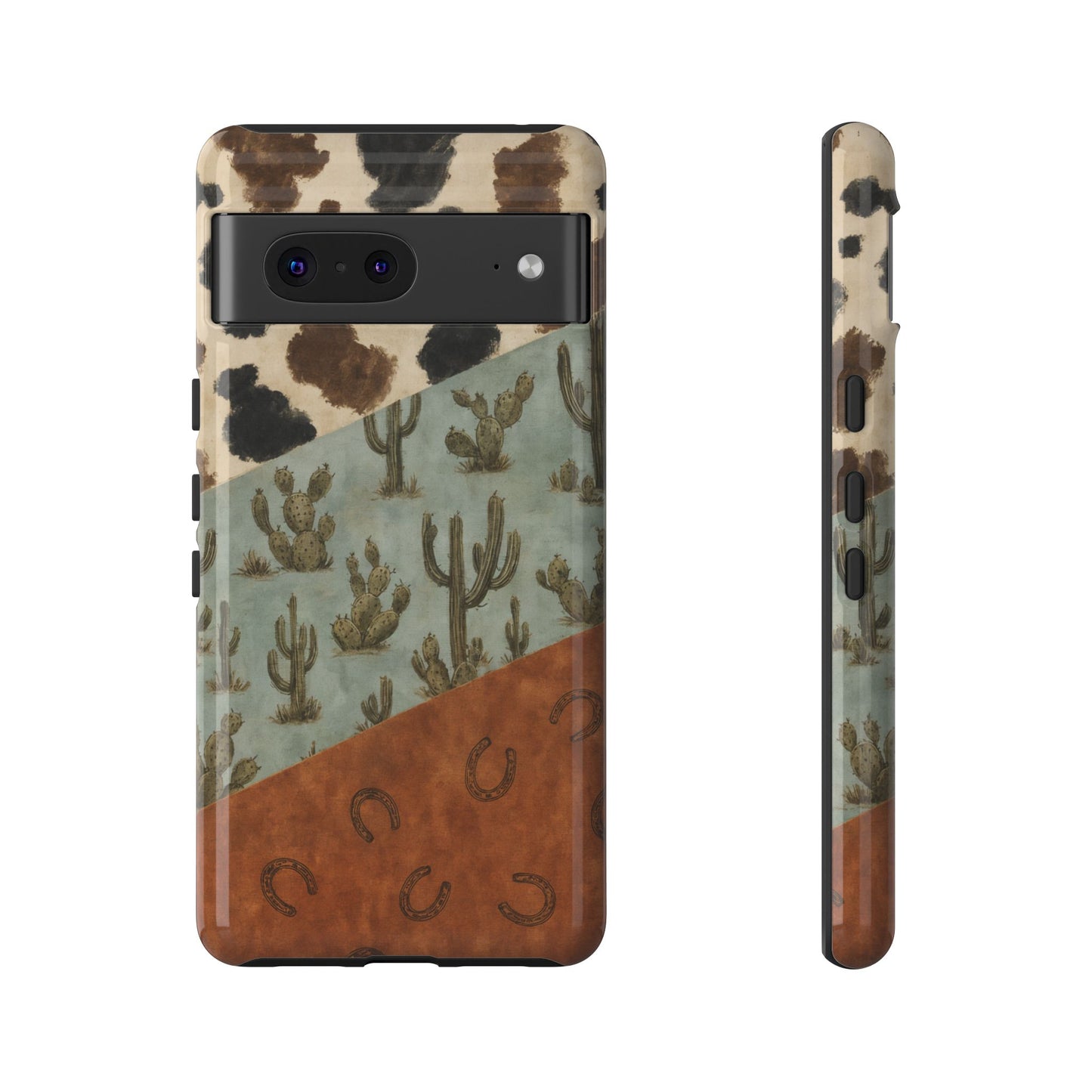 Cowhide Turquoise Cactus Tough Case