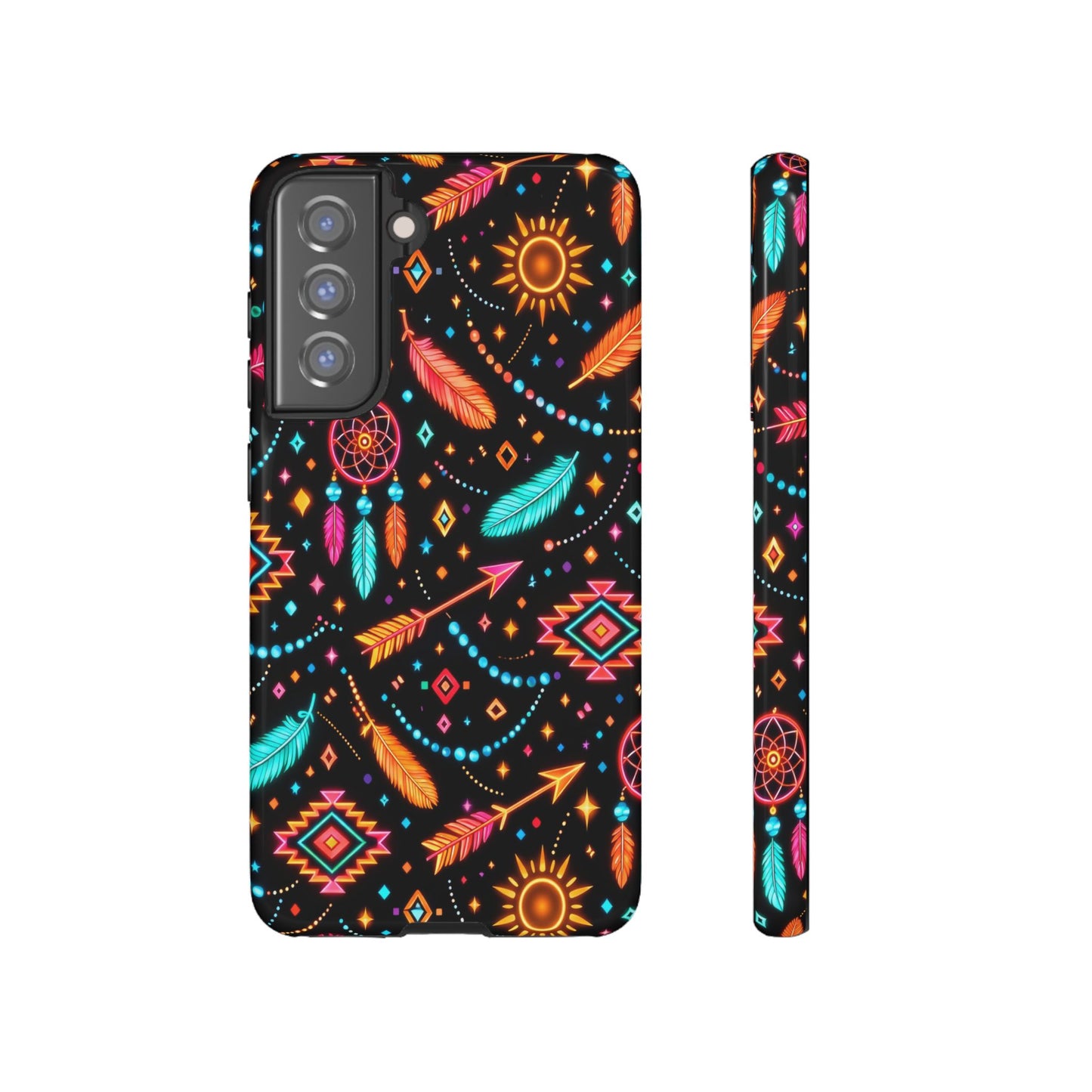 Neon Aztec Feather Tough Case