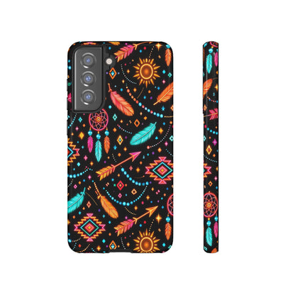 Neon Aztec Feather Tough Case