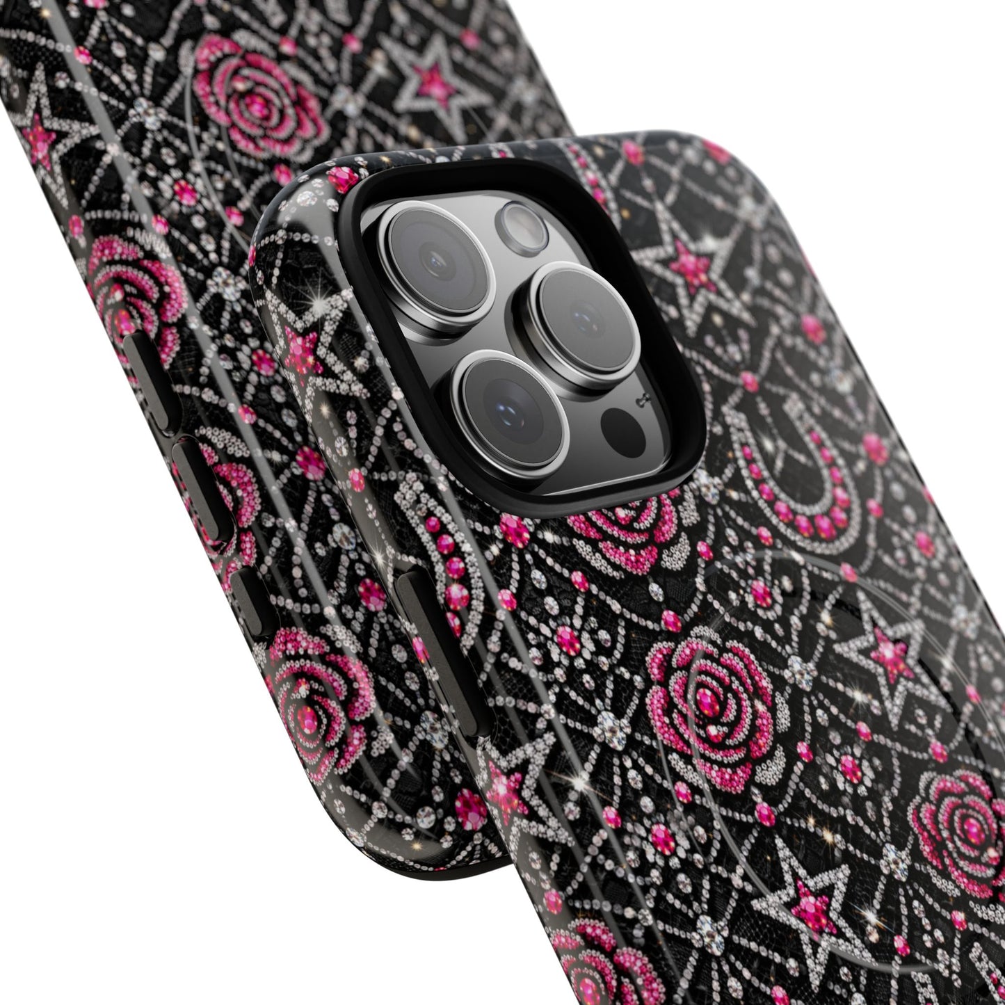 Rhinestone Rose Magnetic Case