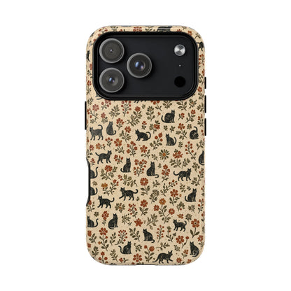 Black Cat Floral Magnetic Case