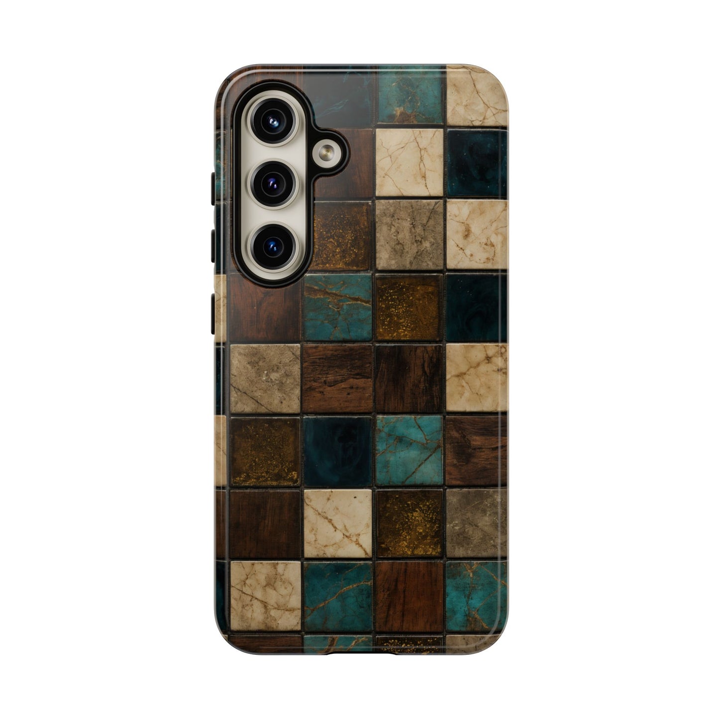 Teal Walnut Tile Tough Case