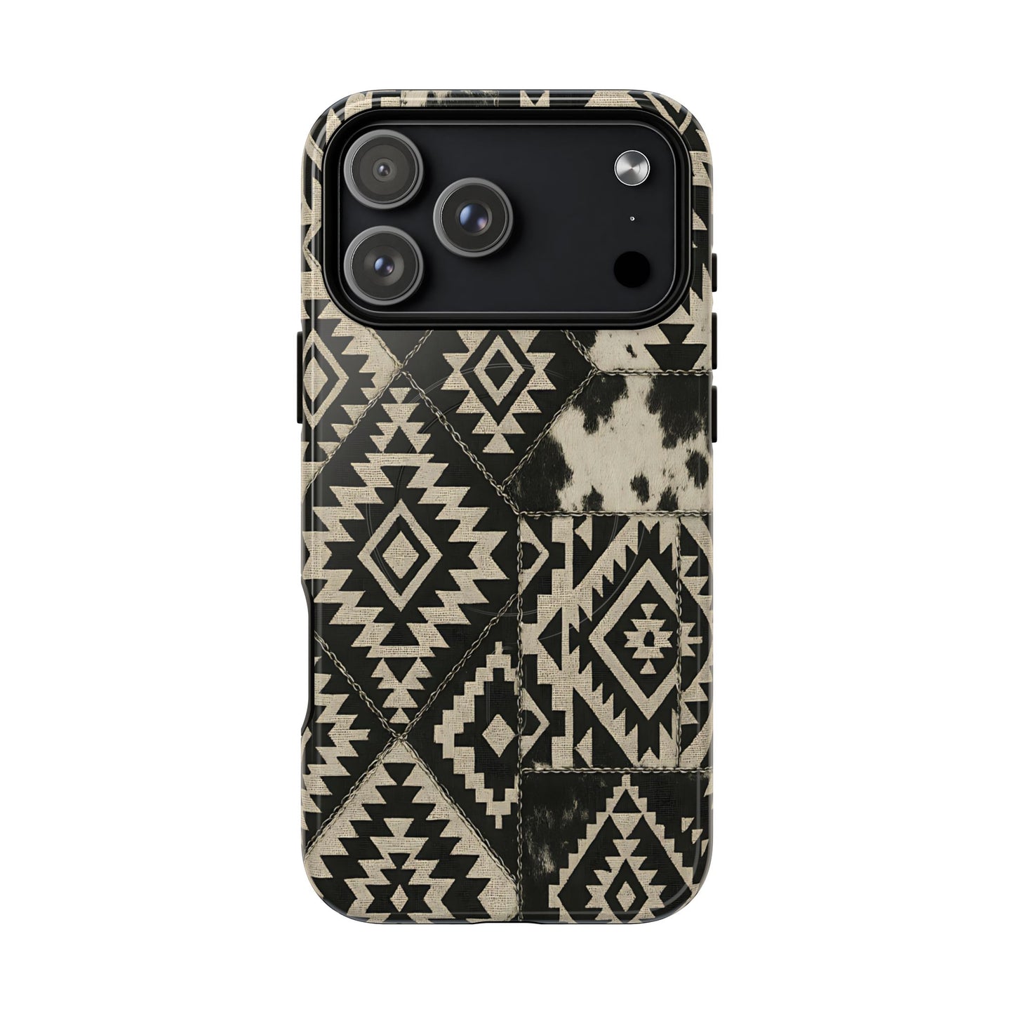 Black Aztec Quilt Magnetic Case
