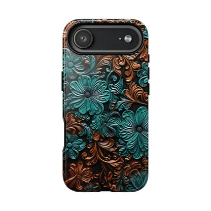Faux Tooled Floral Tough Case