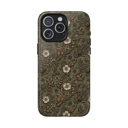 Sage Tooled Roses Magnetic Case
