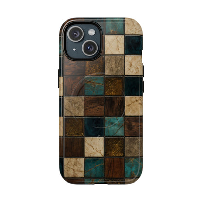 Teal Walnut Tile Magnetic Case