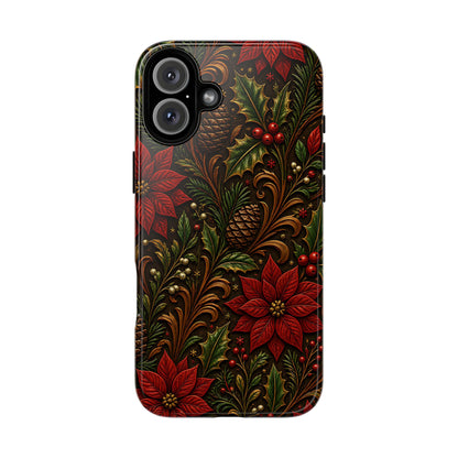 Carved Christmas Holly Tough Case