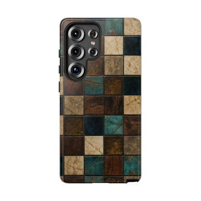 Teal Walnut Tile Tough Case