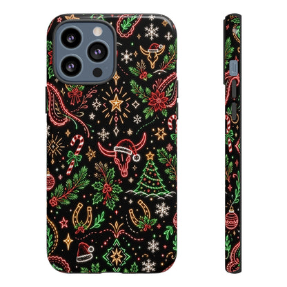 Neon Christmas Skulls Tough Case