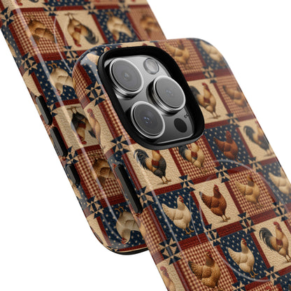 Patriotic Chicken Patchwork Magnetic Case
