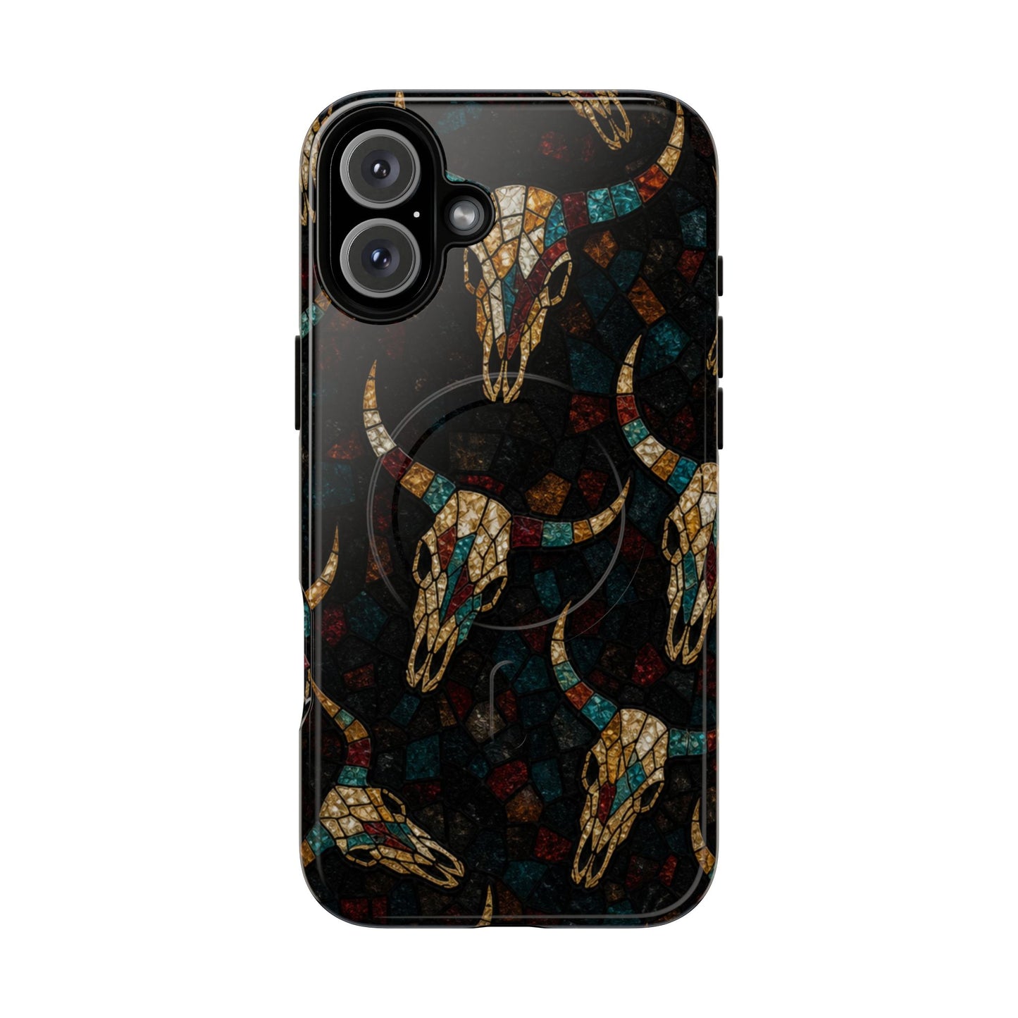 Stained Bull Skull Magnetic Case