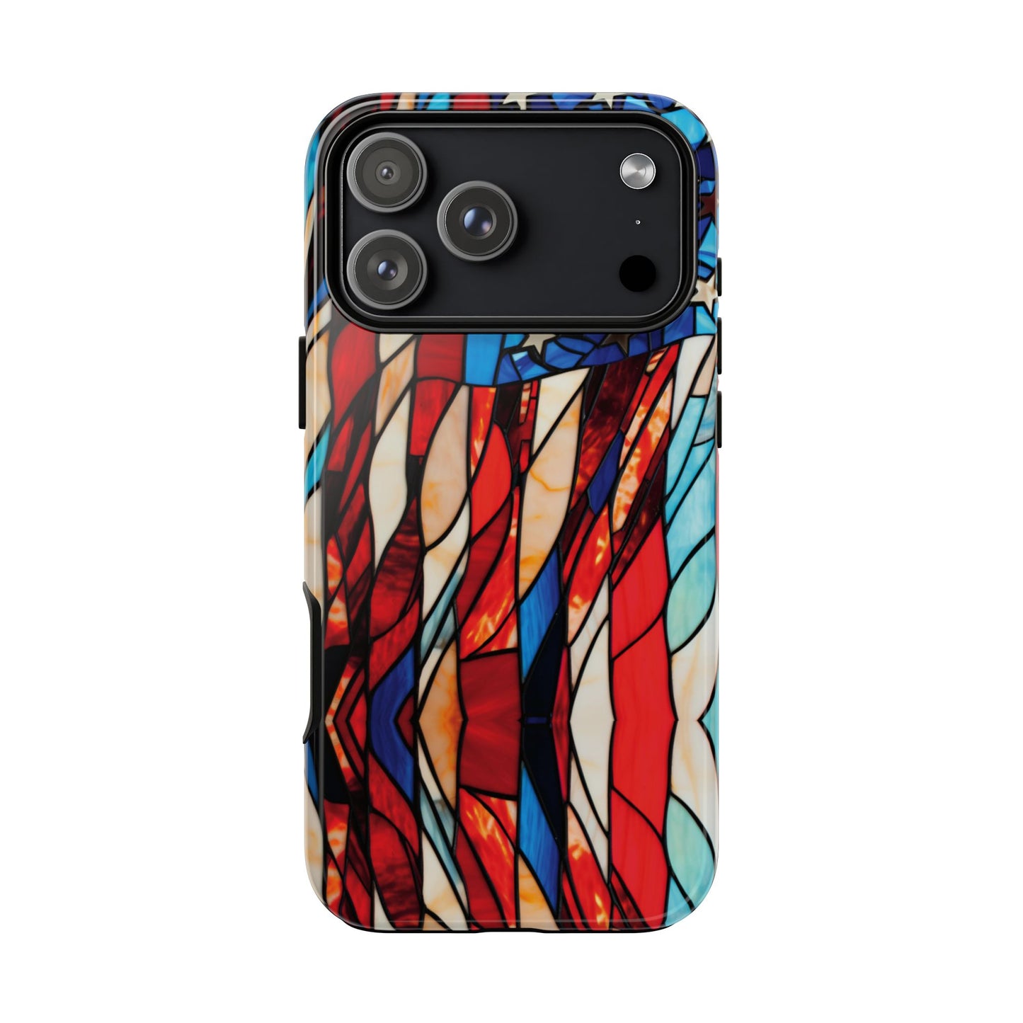American Flag Stained Glass Patriotic Tough Phone Case
