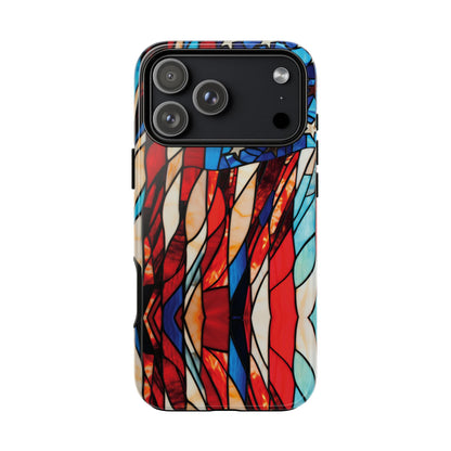 American Flag Stained Glass Patriotic Tough Phone Case