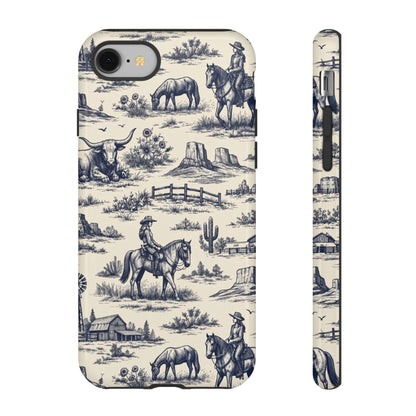 Western Toile Navy Tough Case