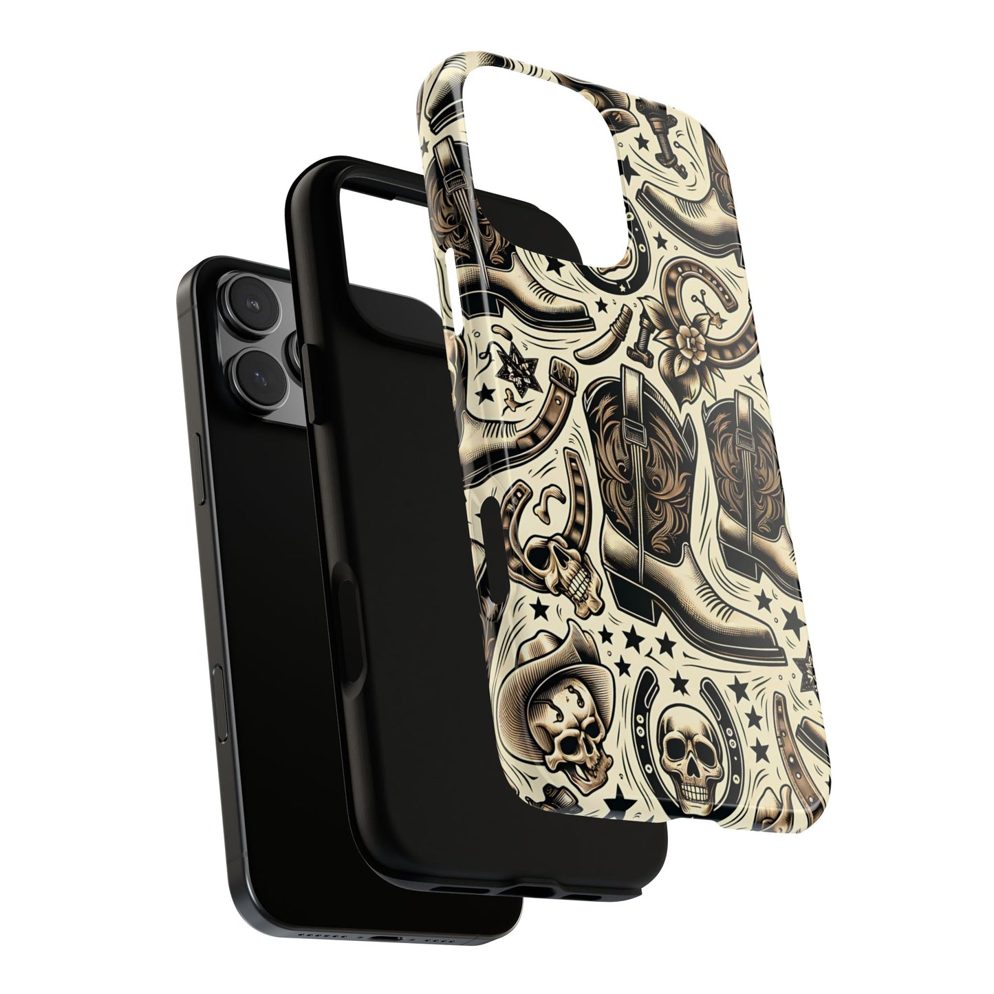 Skulls Boots Horseshoes Tough Phone Case