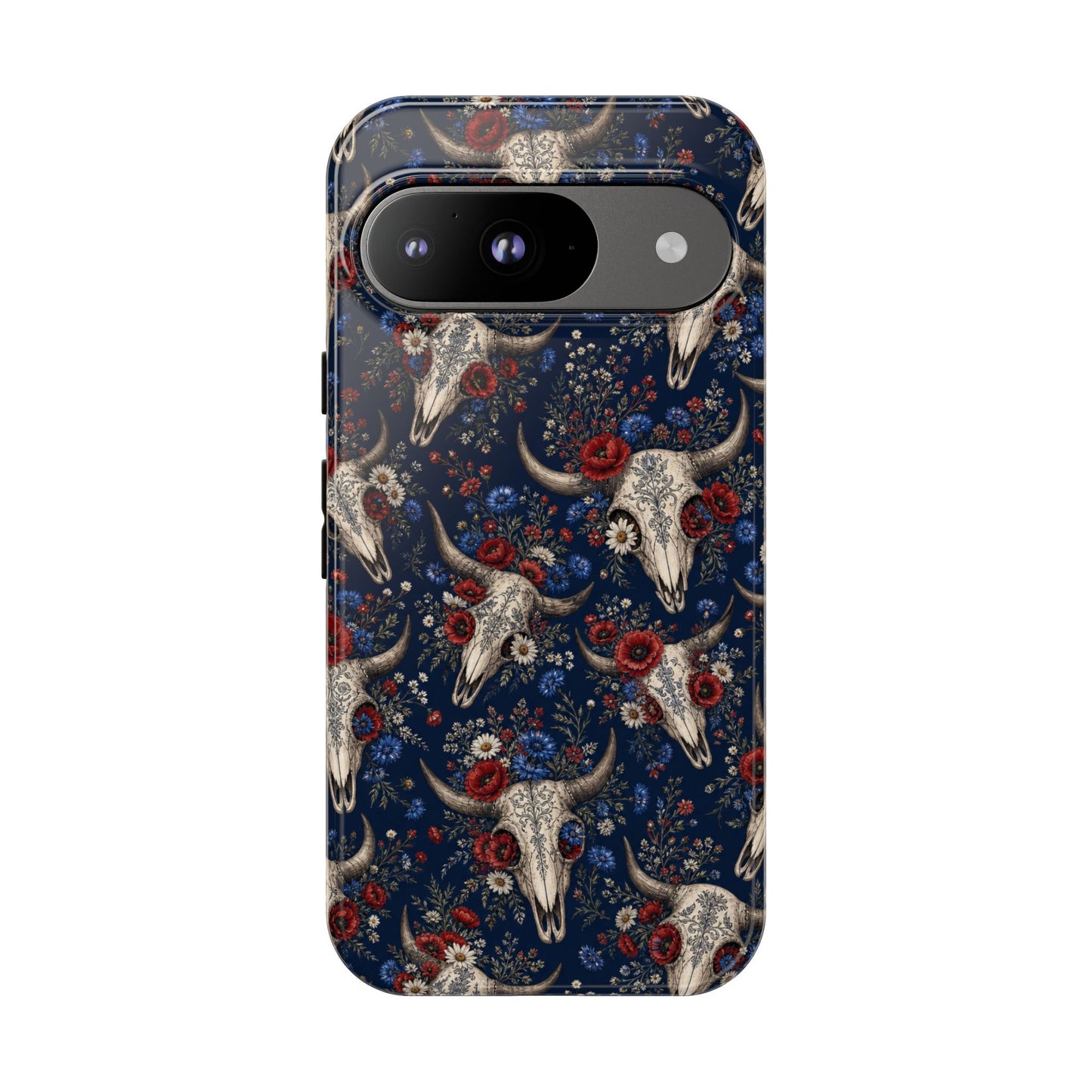 Patriotic Floral Skulls Tough Case