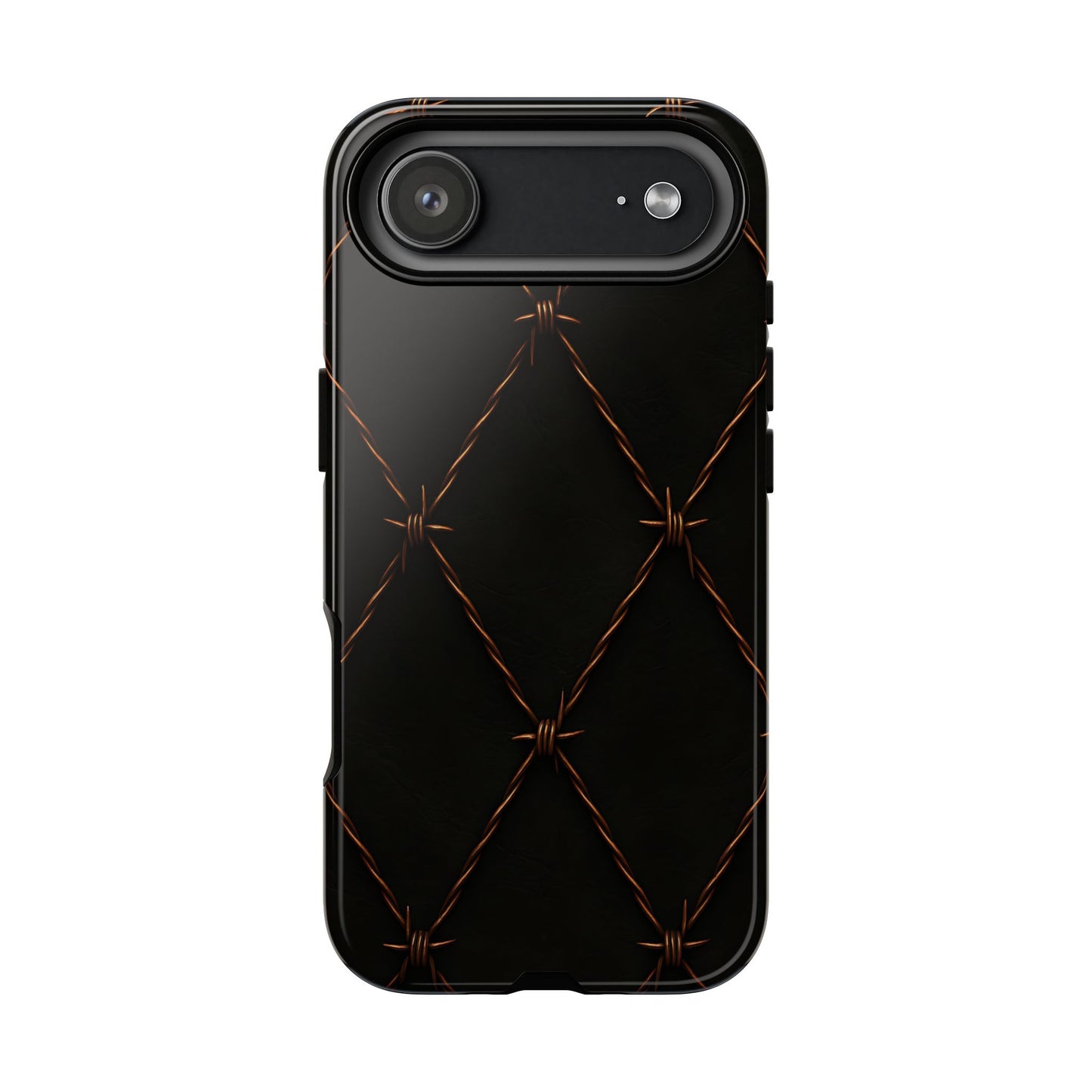 Black Barbed Wire Grid Tough Phone Case