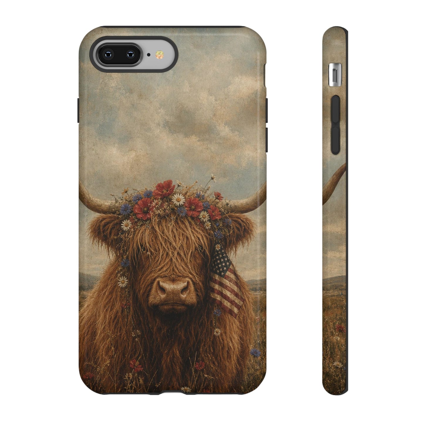 Patriotic Highland Cow Tough Case