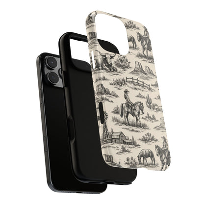 Western Toile Black Tough Case