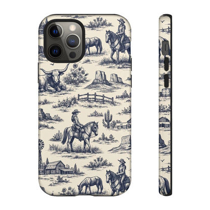 Western Toile Navy Tough Case