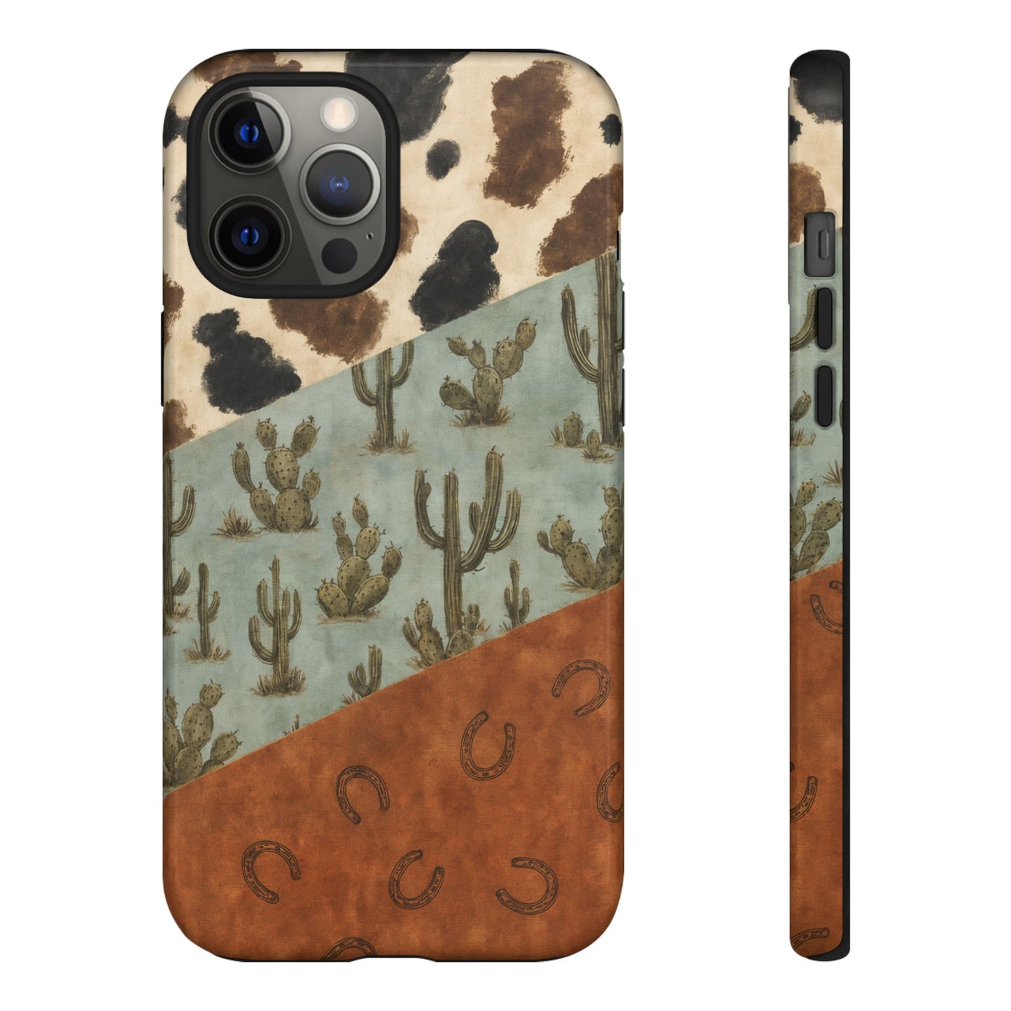 Cowhide Turquoise Cactus Tough Case
