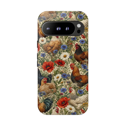 Patriotic Floral Chickens Tough Case