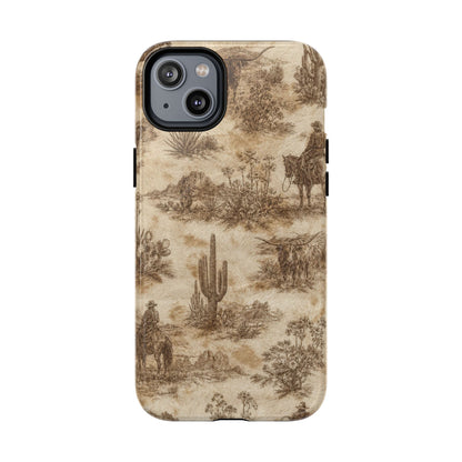 Ivory Cowhide Toile Magnetic Case