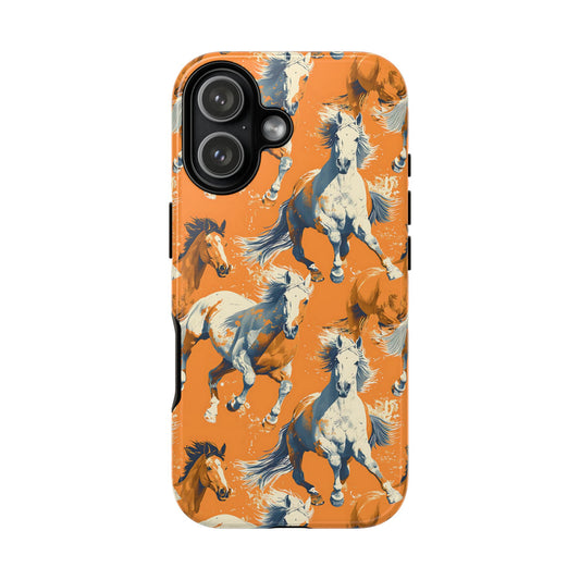 Orange Horses Tough Phone Case