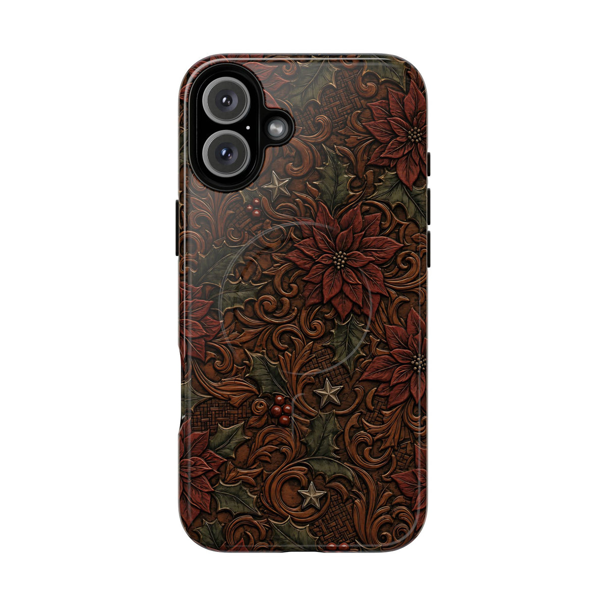 Tooled Poinsettia Magnetic Case