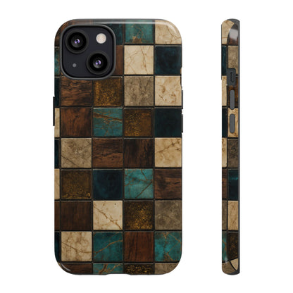 Teal Walnut Tile Tough Case