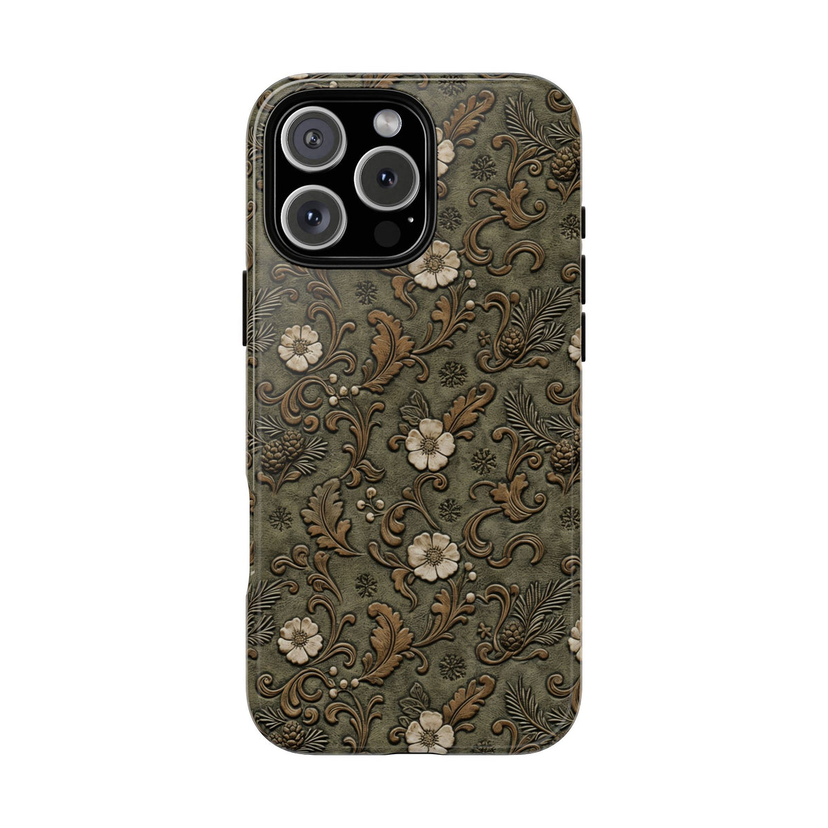 Sage Tooled Roses Tough Case