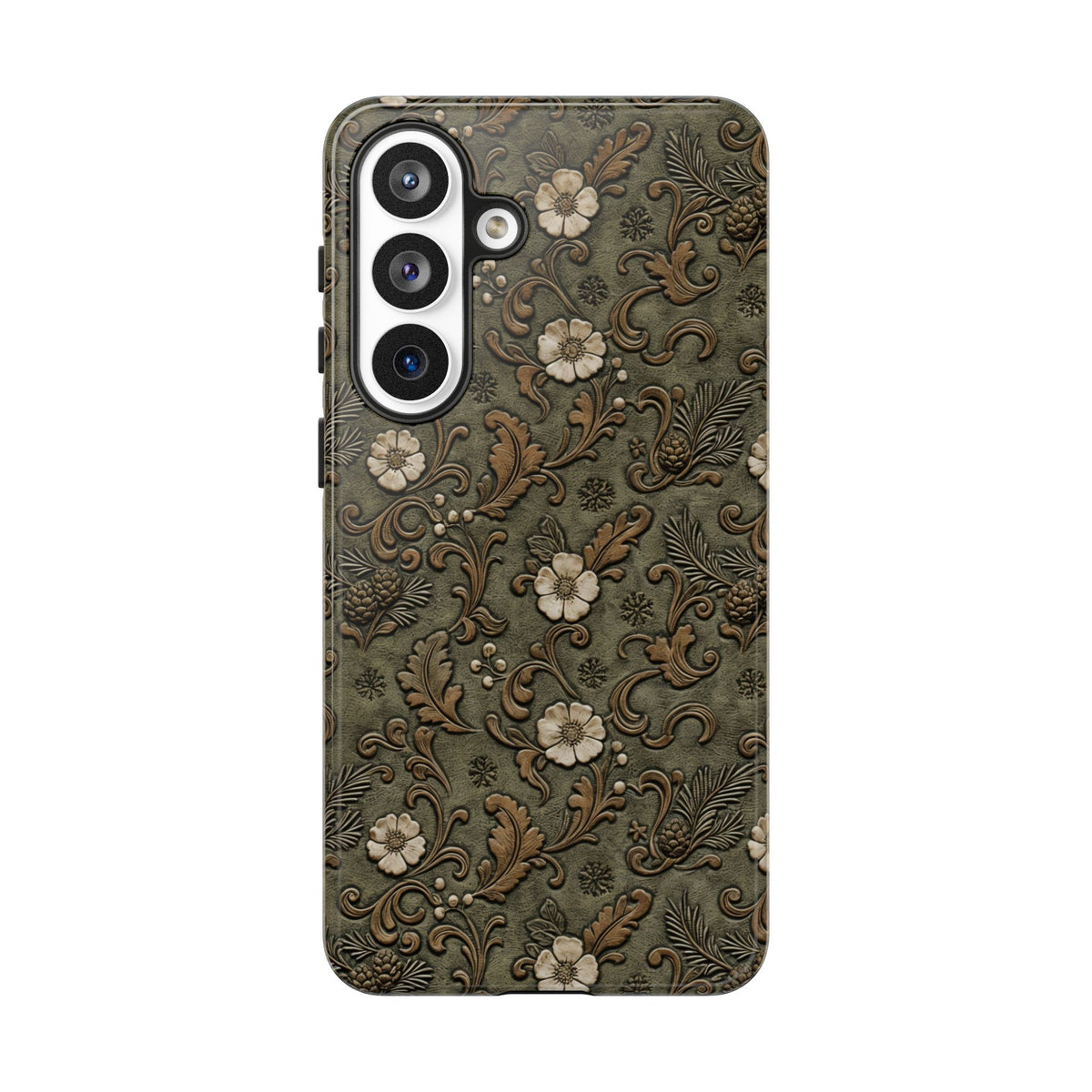 Sage Tooled Roses Tough Case