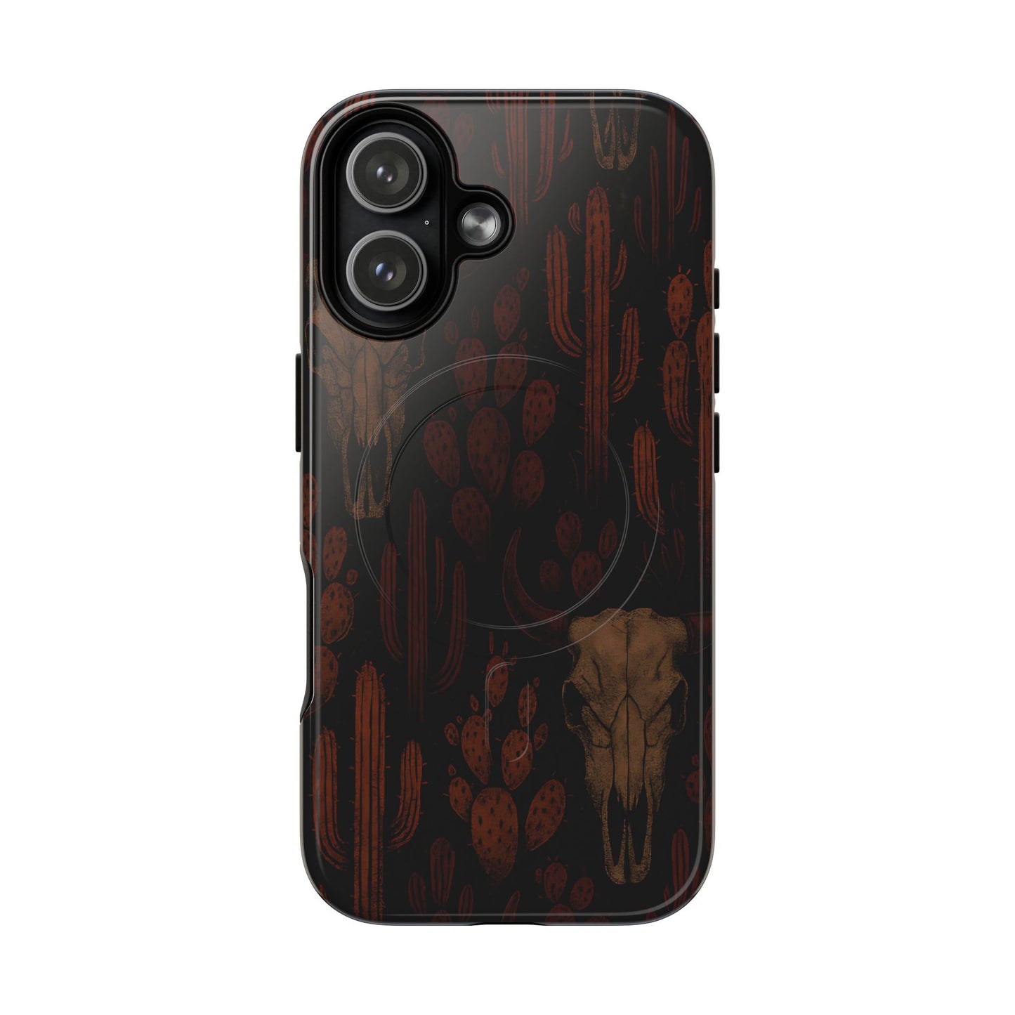 Midnight Cactus Bull Skull Magnetic Case