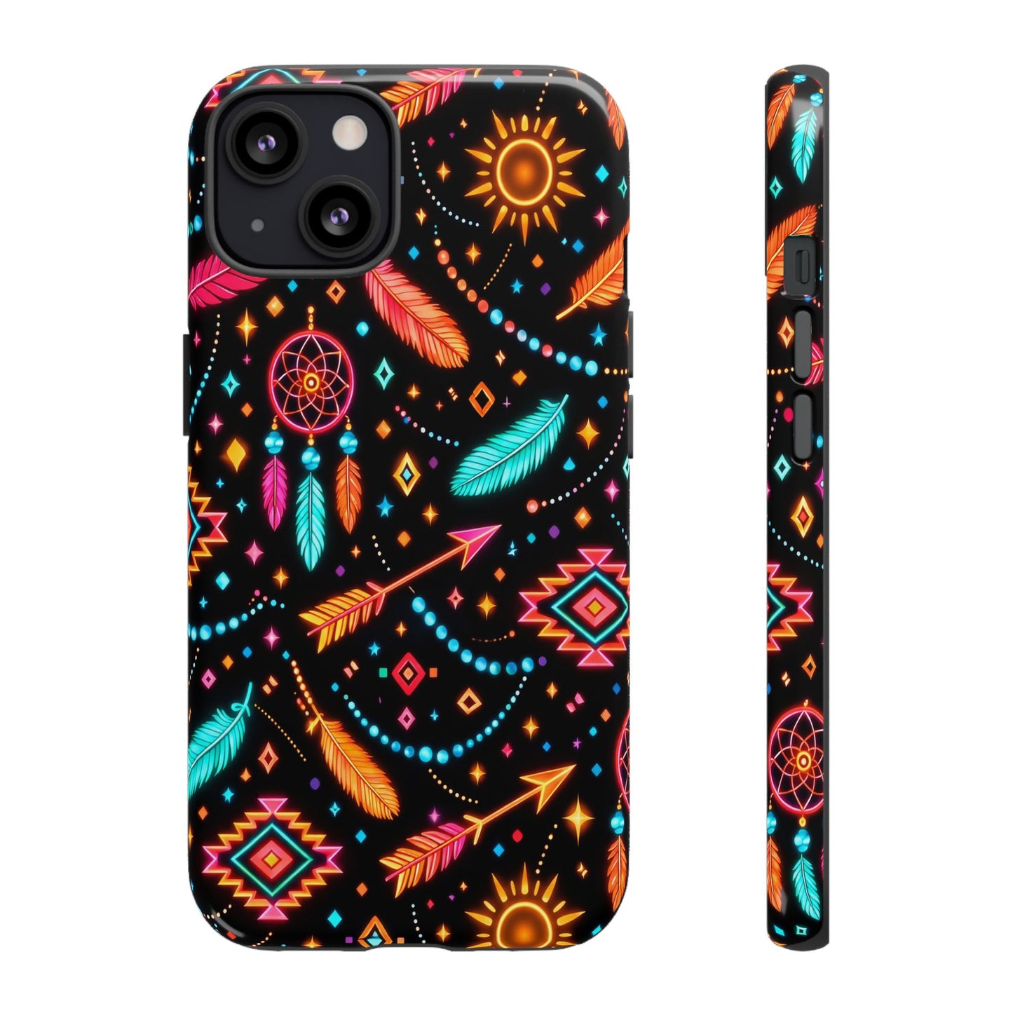 Neon Aztec Feather Tough Case