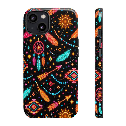 Neon Aztec Feather Tough Case