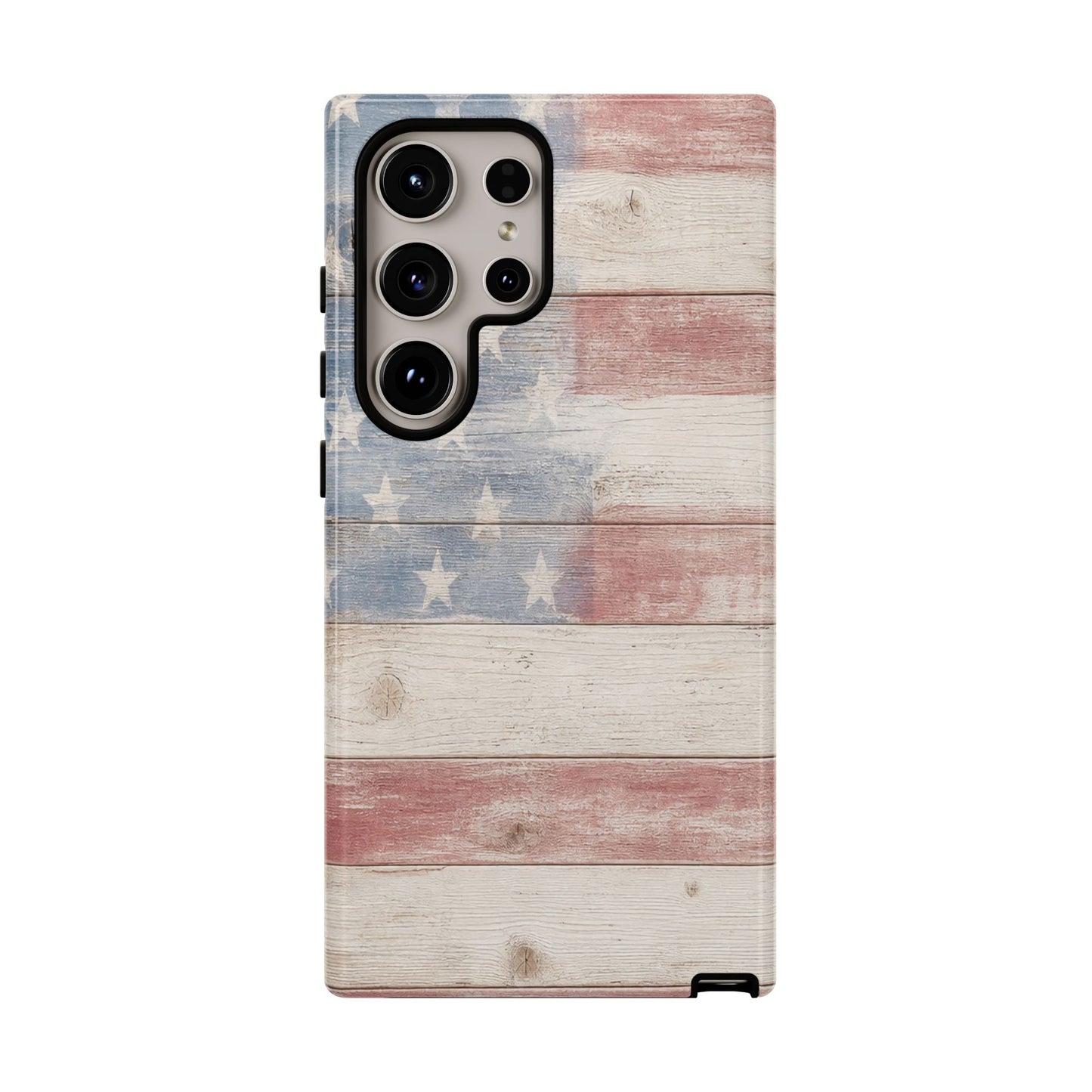 White Wood Flag Tough Case