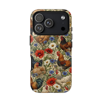Patriotic Floral Chickens Tough Case