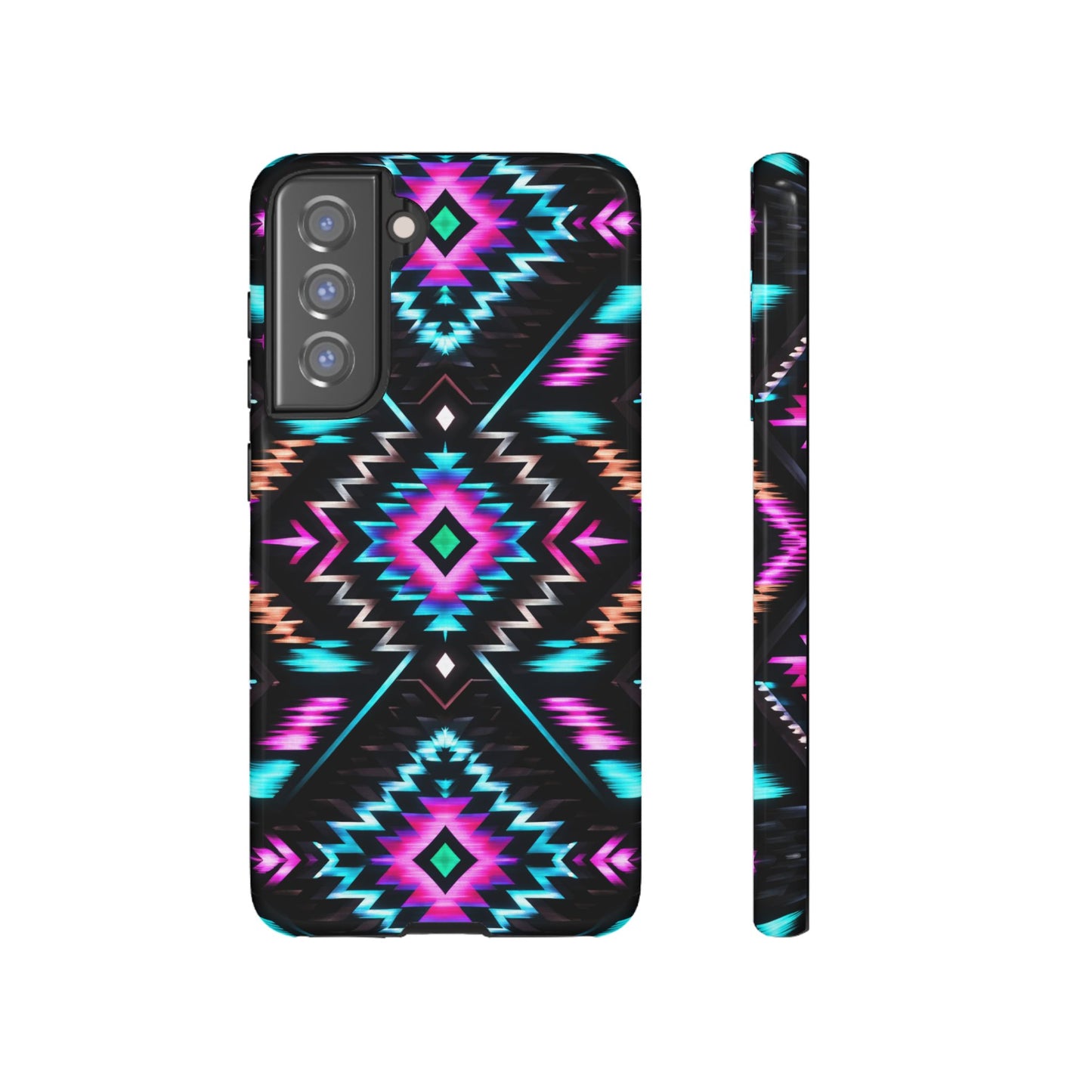 Black Neon Aztec Rug Tough Case