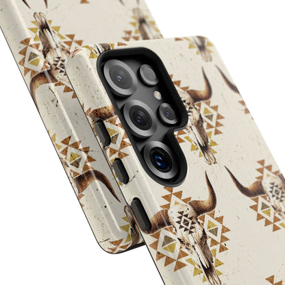 Cream Aztec Skull Tough Case