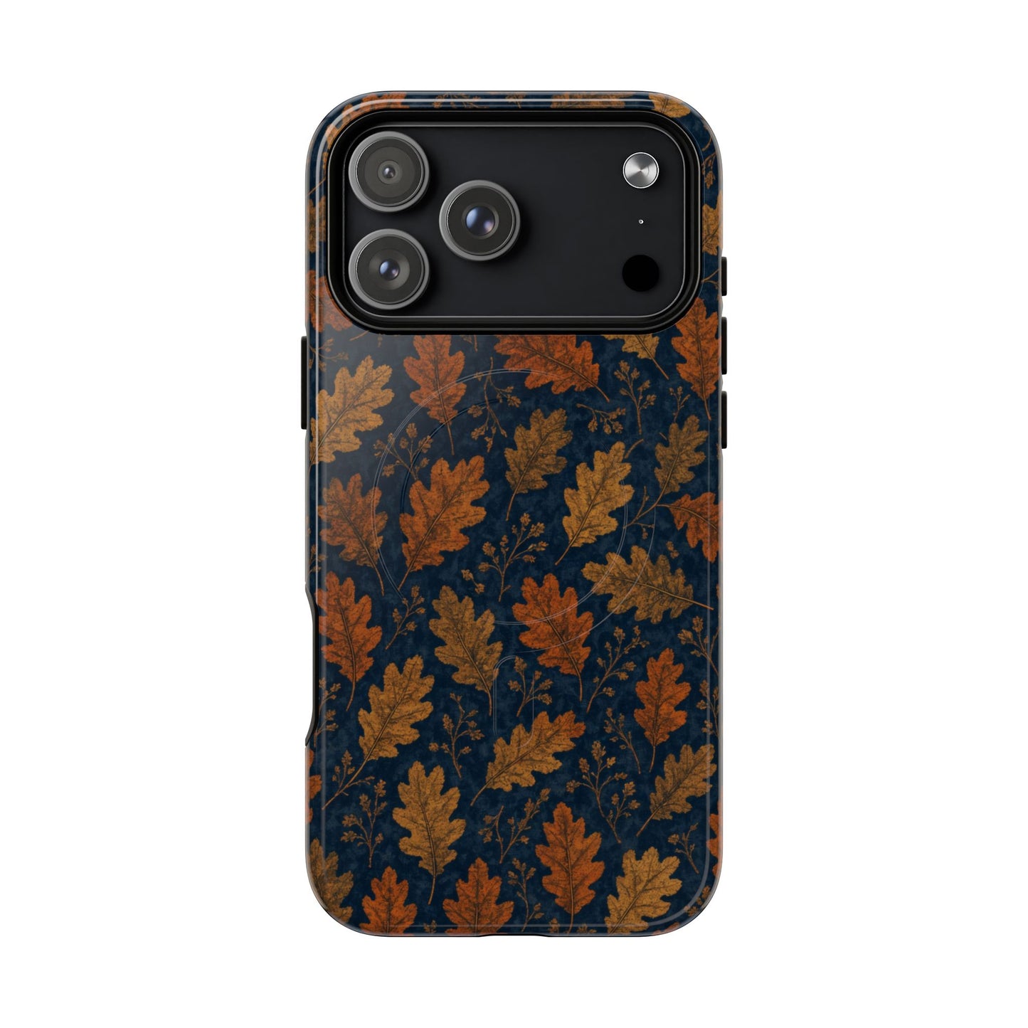 Navy Autumn Leaves Magnetic Case