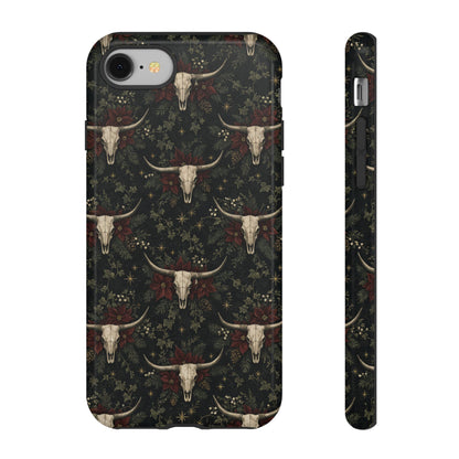 Midnight Skull Poinsettia Tough Case