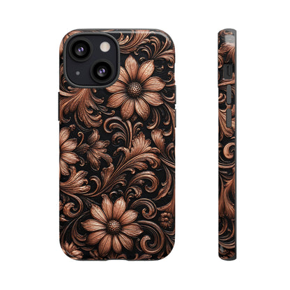 Rose Gold Floral Tough Case