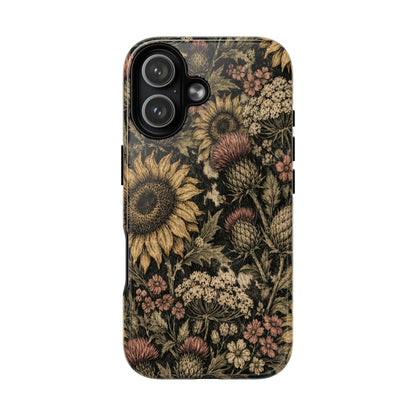 Cowhide Sunflower Thistles Magnetic Case