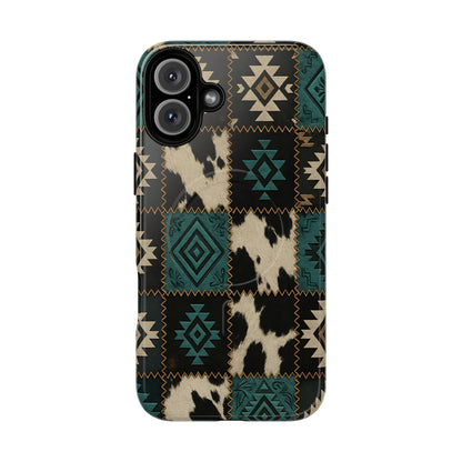 Turquiose Aztec Patchwork Magnetic Case