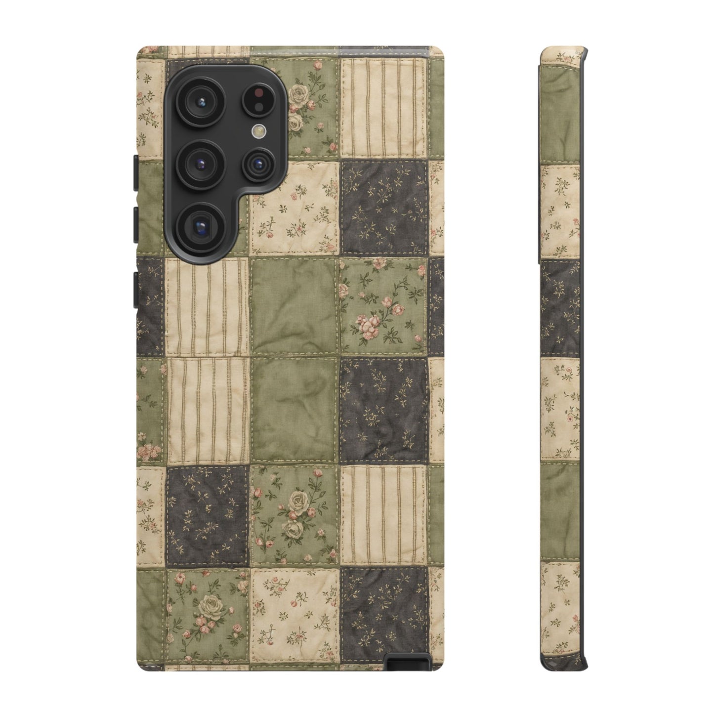 Sage Floral Patchwork Tough Case